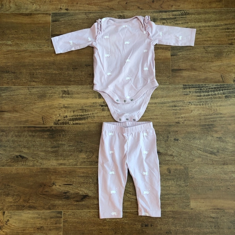 GAP Baby Organic Cotton Mix and Match Printed Bodysuit and Leggings 2-Piece 3-6M